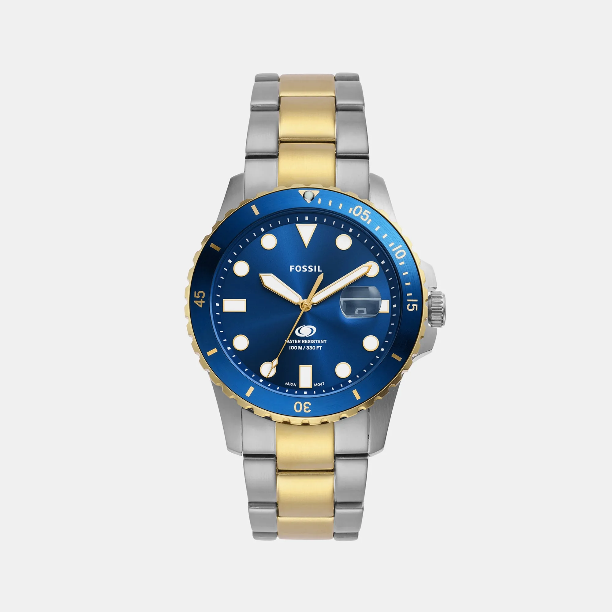 Blue Dive Men Quartz Blue Dial Analog Stainless Steel Watch FS6034