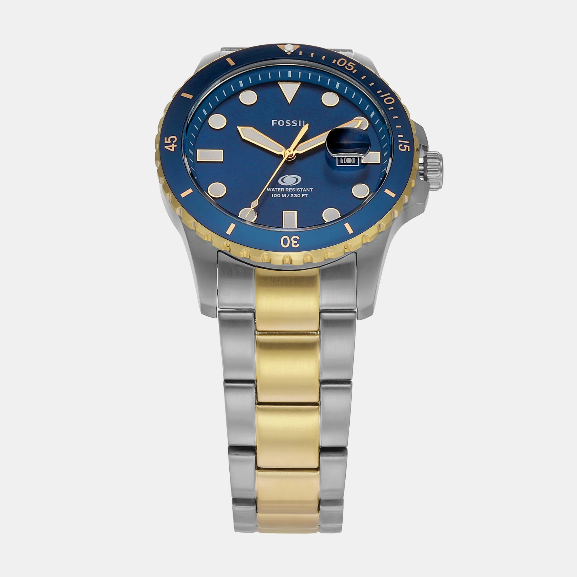 Blue Dive Men Quartz Blue Dial Analog Stainless Steel Watch FS6034