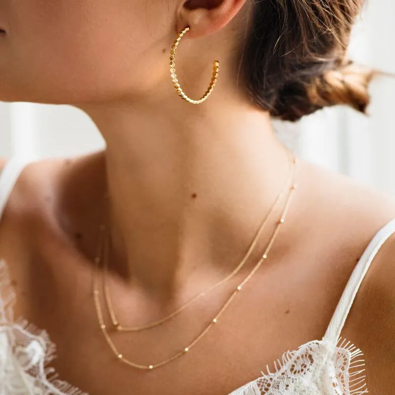 Boucles d'oreilles CLUSE Essentielle Gold All Hexagons Hoop CLJ51008