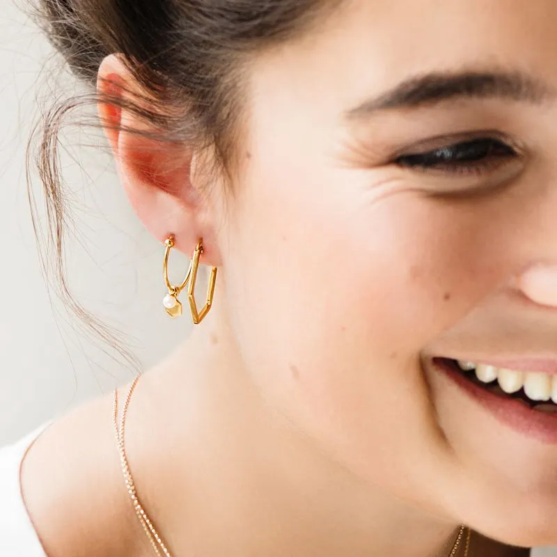 Boucles d'oreilles CLUSE Essentielle Gold Hexagonal Hoop CLJ51004
