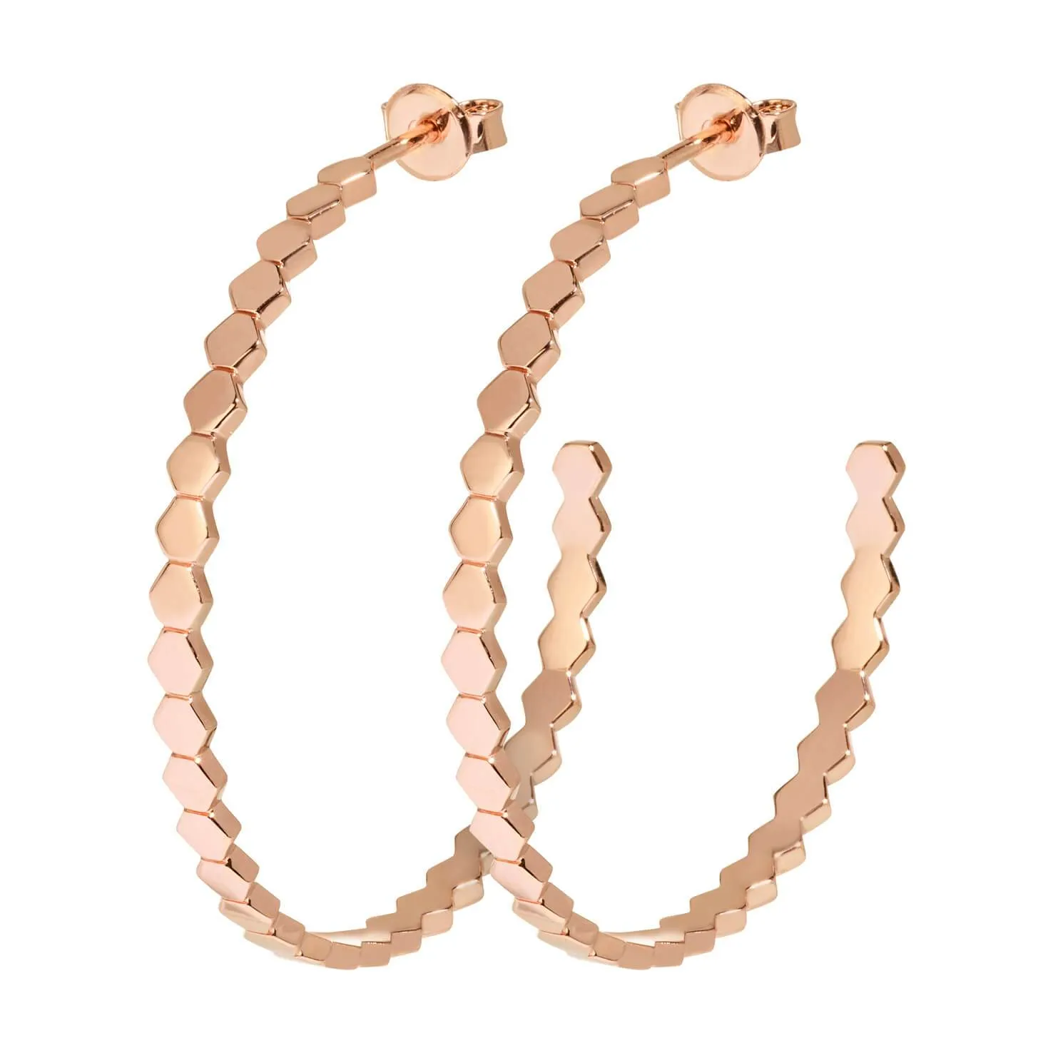 Boucles d'oreilles CLUSE Essentielle Rose Gold All Hexagons Hoop CLJ50008