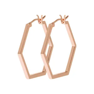Boucles d'oreilles CLUSE Essentielle Rose Gold Hexagonal Hoop CLJ50004