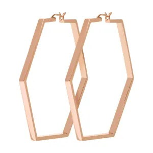 Boucles d'oreilles CLUSE Essentielle Rose Gold Large Hexagonal Hoop CLJ50003