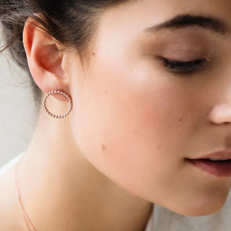 Boucles d'oreilles CLUSE Essentielle Rose Gold Open Circle Embellished Stud CLJ50007