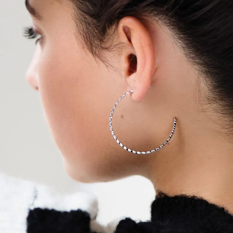 Boucles d'oreilles CLUSE Essentielle Silver All Hexagons Hoop CLJ52008