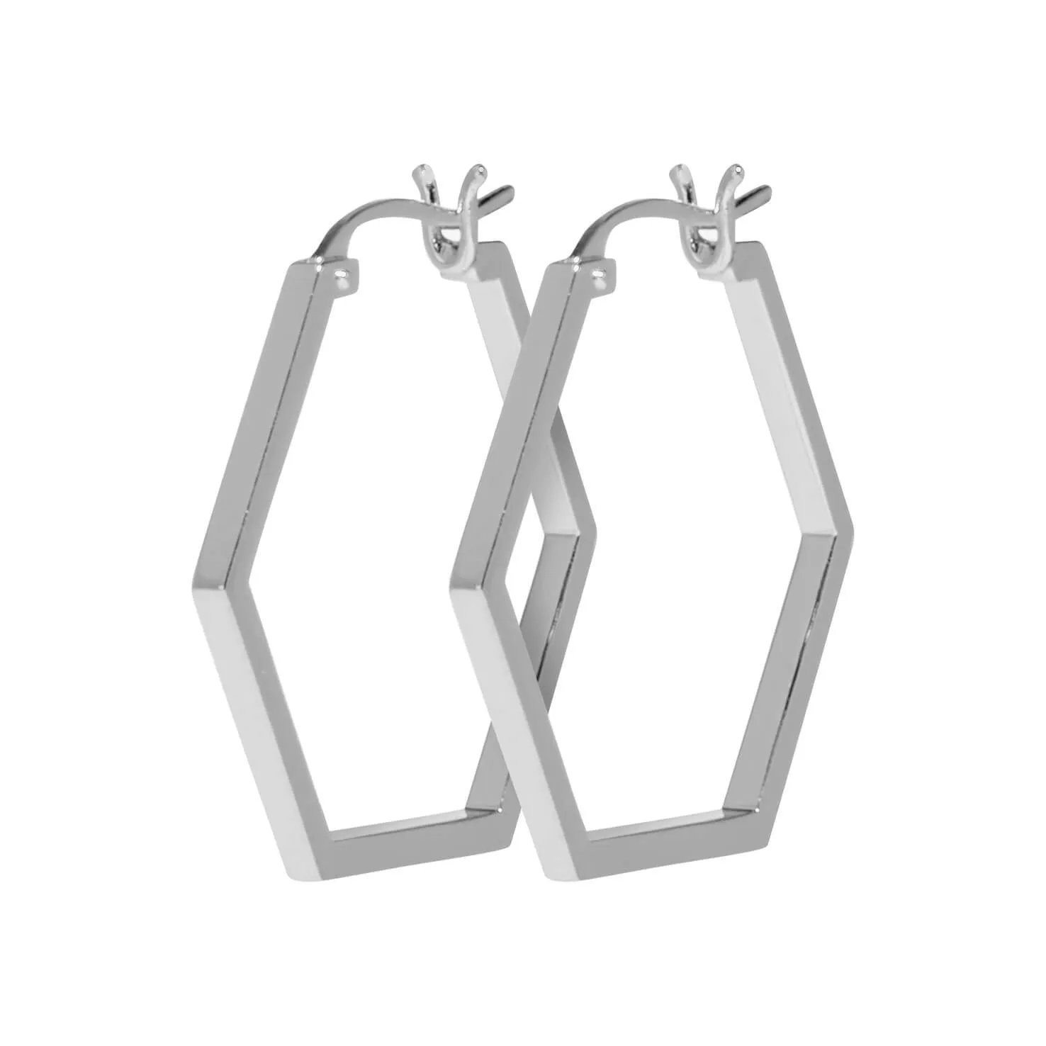Boucles d'oreilles CLUSE Essentielle Silver Hexagonal Hoop CLJ52004
