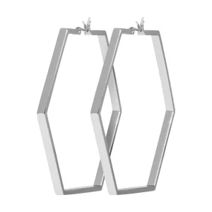 Boucles d'oreilles CLUSE Essentielle Silver Large Hexagonal Hoop CLJ52003