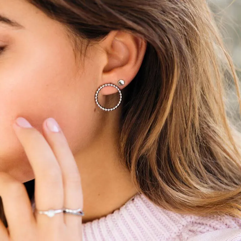 Boucles d'oreilles CLUSE Essentielle Silver Open Circle Embellished Stud CLJ52007