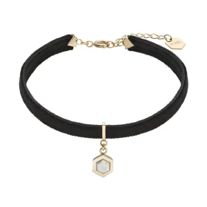 Bracelet CLUSE Amourette Gold Black Velvet and Marble Pendant CLJ13002