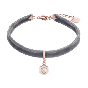 Bracelet CLUSE Amourette Rose Gold Grey Velvet and Marble Pendant CLJ13001