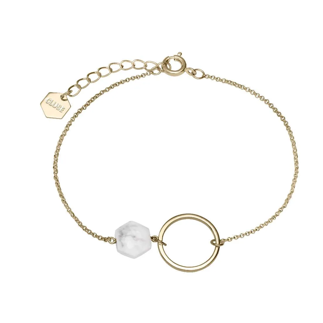 Bracelet CLUSE Idylle Gold Open Circle Marble Hexagon Chain CLJ11008