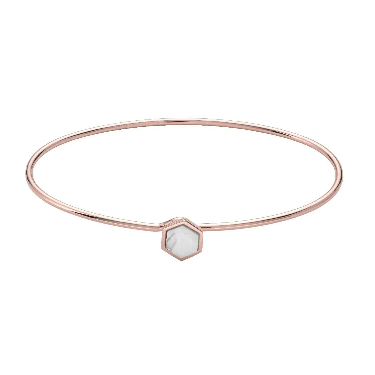 Bracelet jonc CLUSE Idylle Rose Gold Marble Hexagon CLJ10002