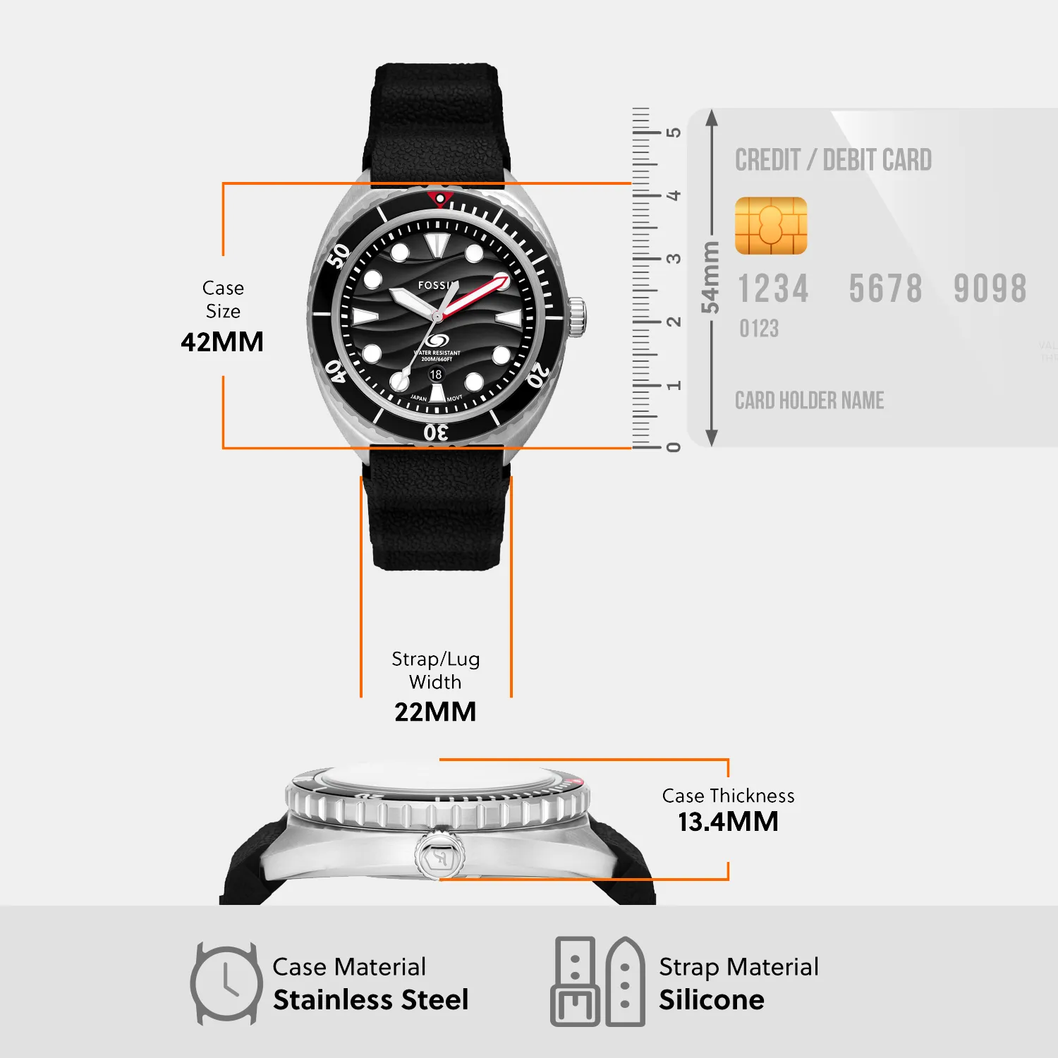 Breaker Men Quartz Black Dial Analog Silicone Watch FS6062