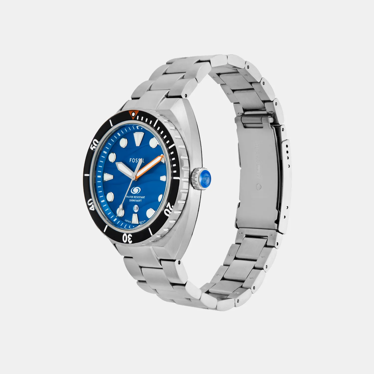 Breaker Men Quartz Blue Dial Analog Stainless Steel Watch FS6064