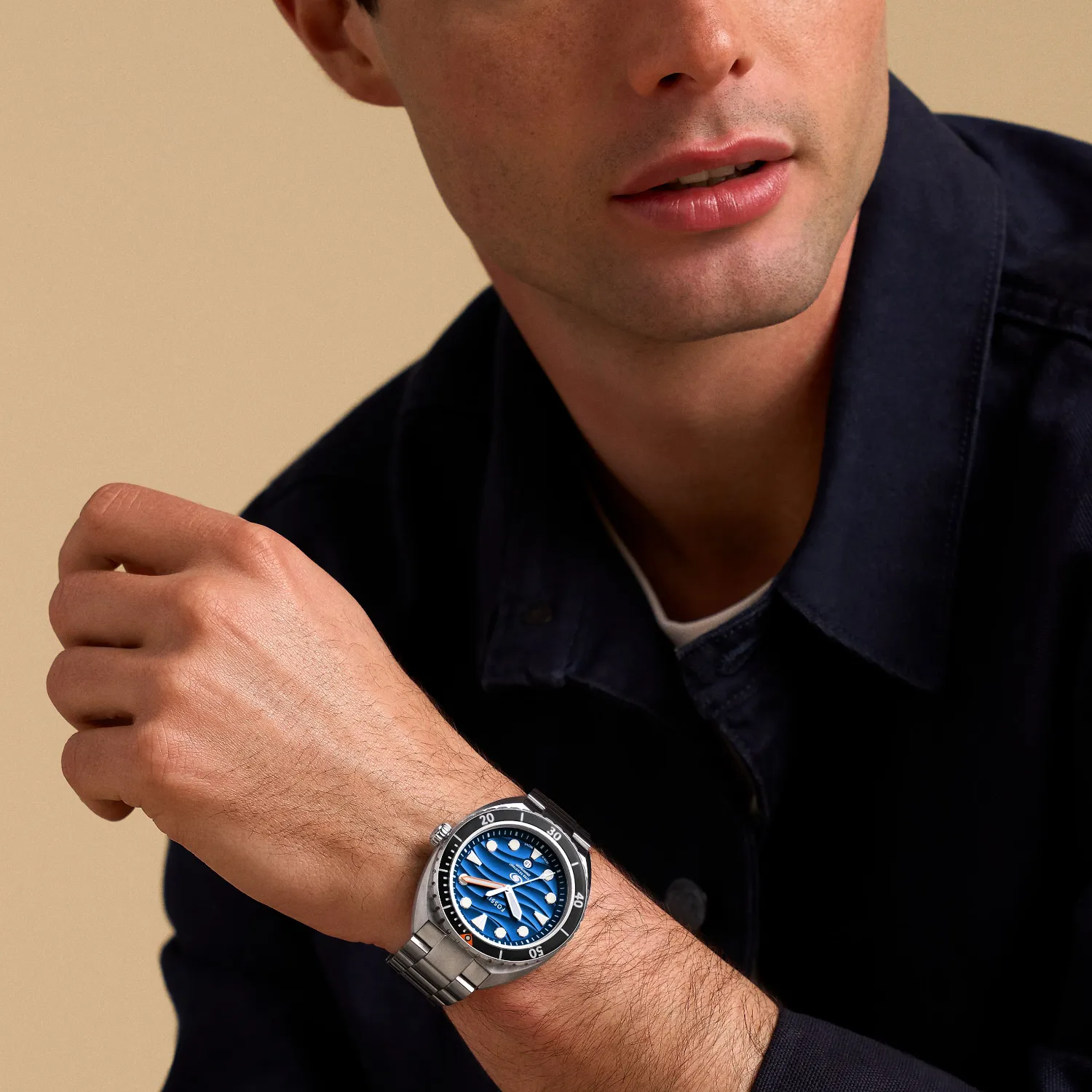 Breaker Men Quartz Blue Dial Analog Stainless Steel Watch FS6064