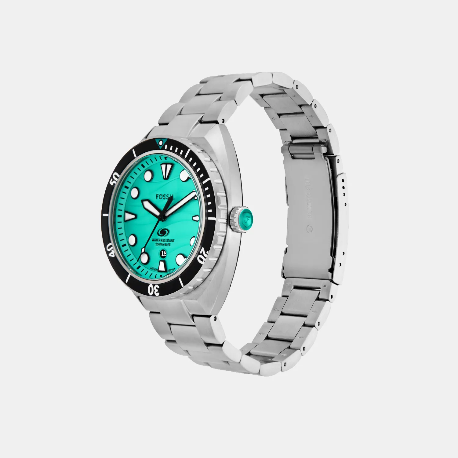 Breaker Men Quartz Green Dial Analog Stainless Steel Watch FS6066