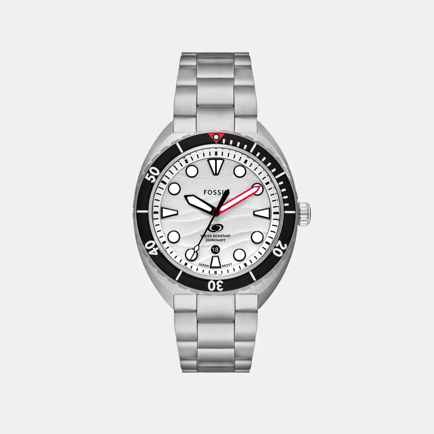 Breaker Men Quartz White Dial Analog Stainless Steel Watch FS6063