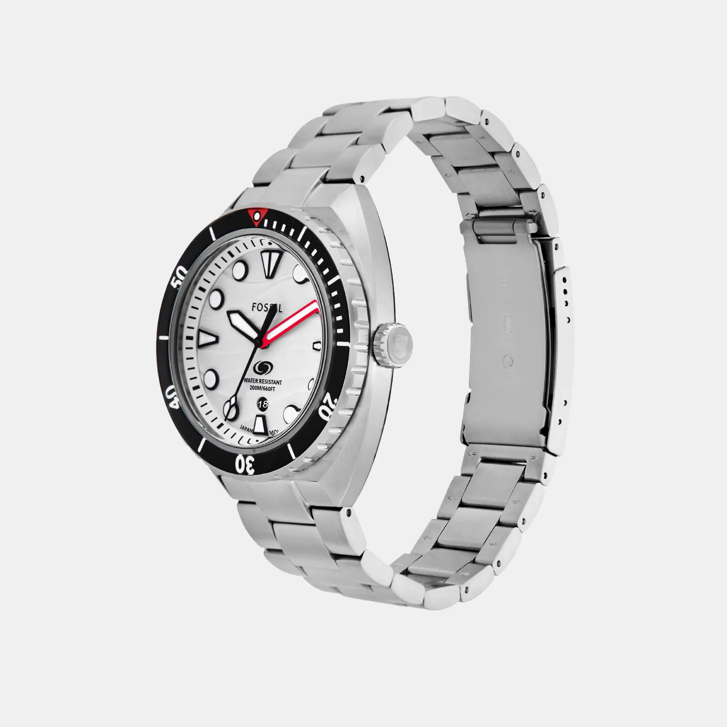 Breaker Men Quartz White Dial Analog Stainless Steel Watch FS6063