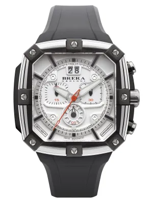 Brera Orologi SUPERSPORTIVO SQUARE Men's Swiss Made White 48mm Watch BRSS2C4604