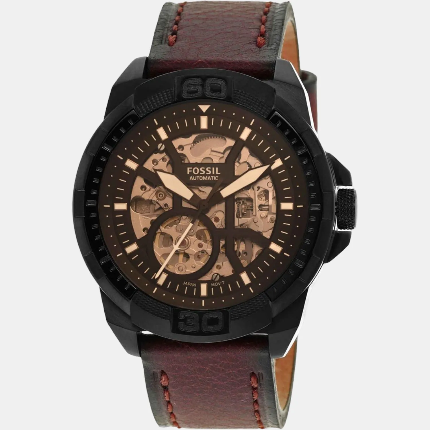 Bronson Men Automatic Black Dial Analog Leather Watch ME3219