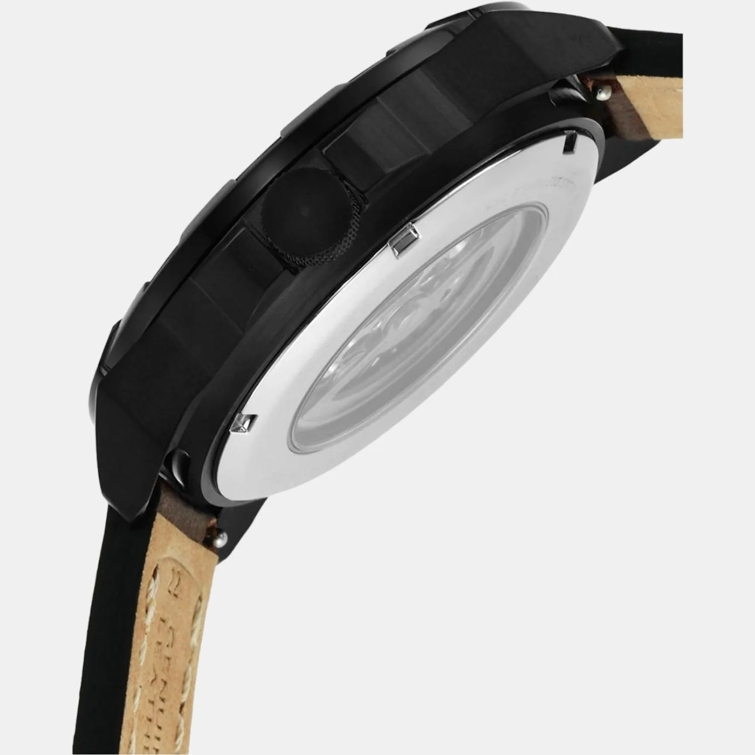 Bronson Men Automatic Black Dial Analog Leather Watch ME3219