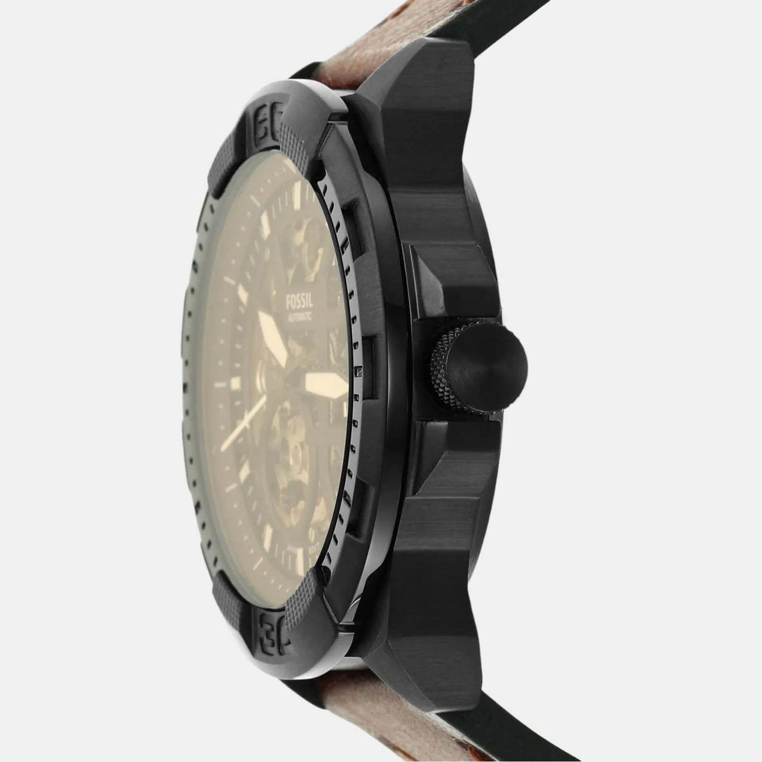 Bronson Men Automatic Black Dial Analog Leather Watch ME3219