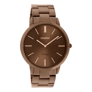 Brown OOZOO watch with brown stainless steel bracelet - C20103