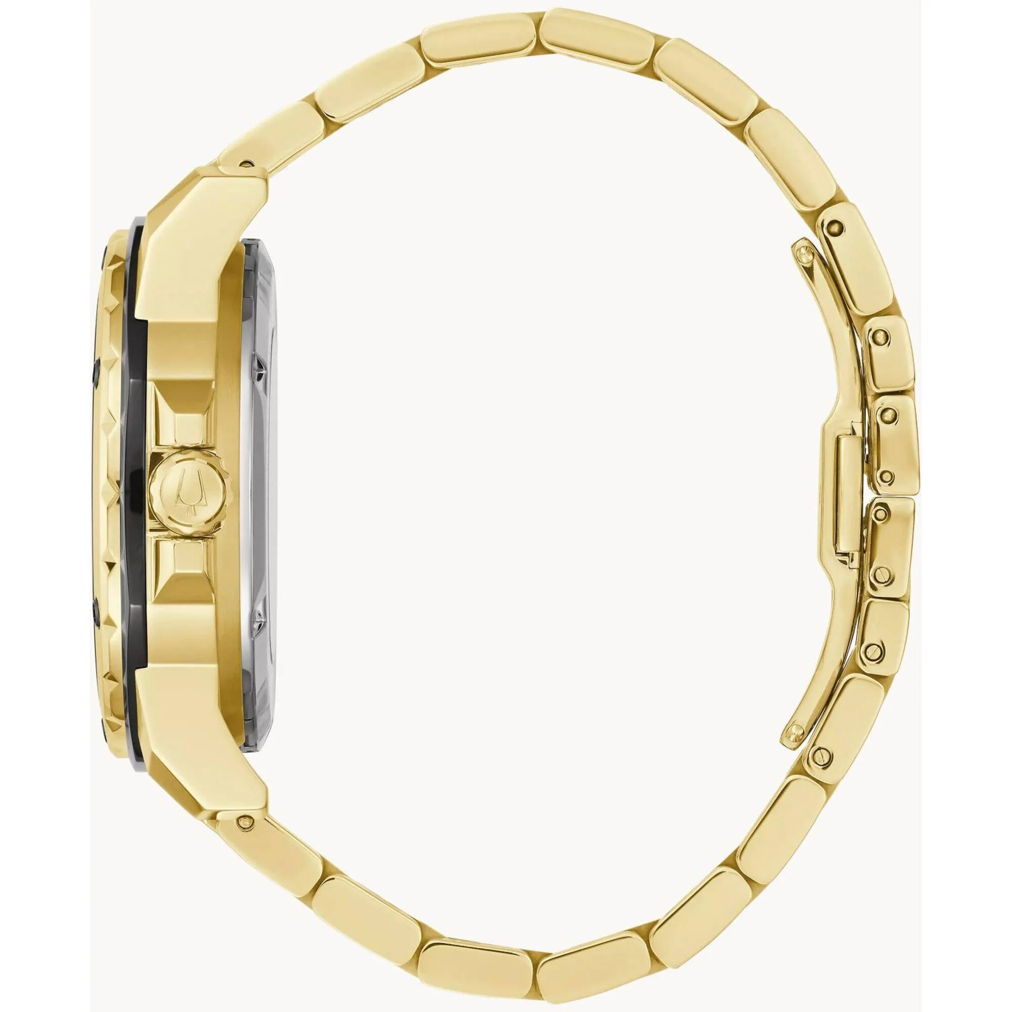 Bulova Men's Watch - Marine Star Open Heart Dial Yellow Gold Steel Bracelet | 98A273