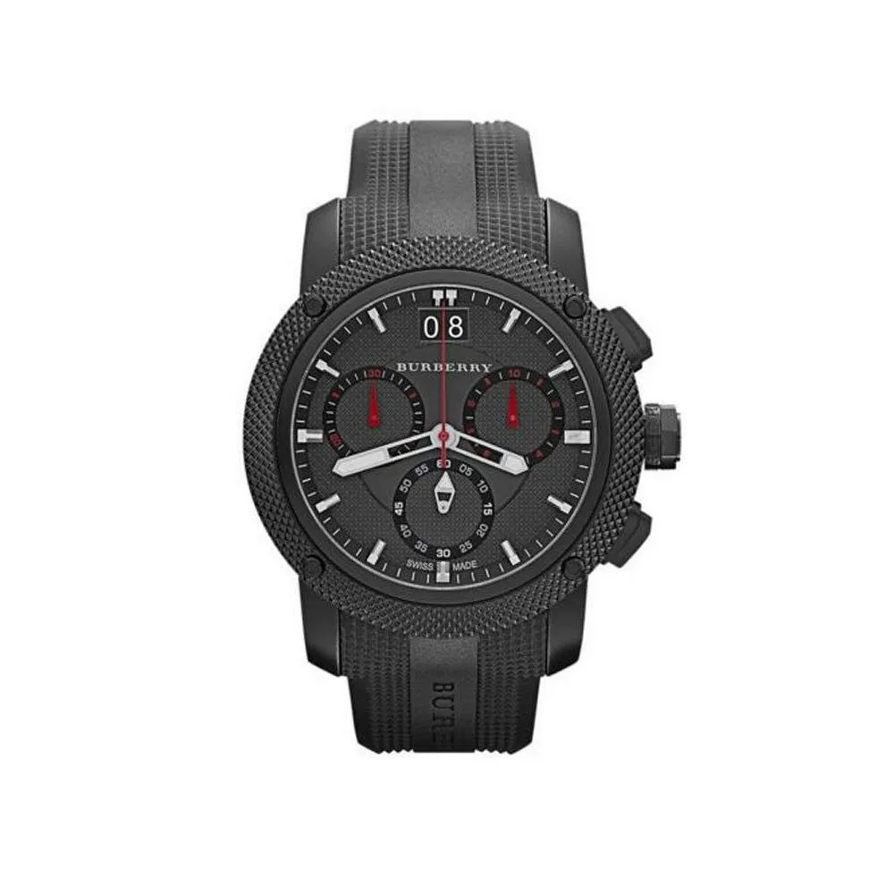 Burberry BU9802 Black PVD stainless steel case rubber strap Quartz men's watch