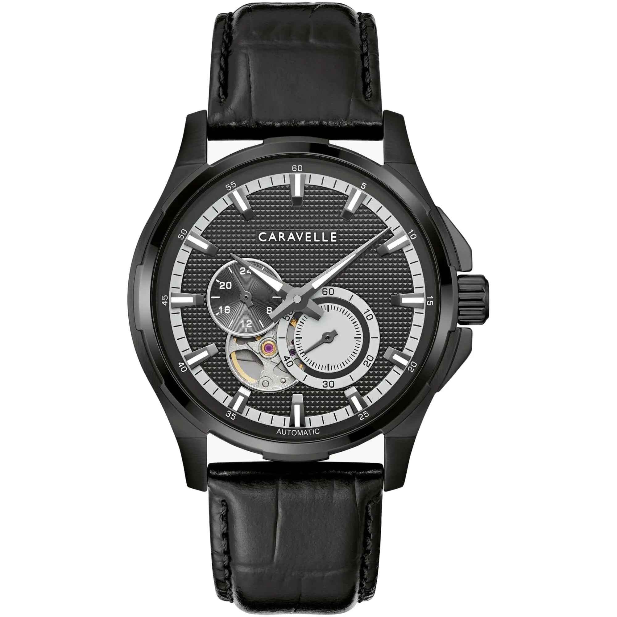 Caravelle Men's Watch - Dress Automatic Black Stainless Steel Case Strap | 45A153