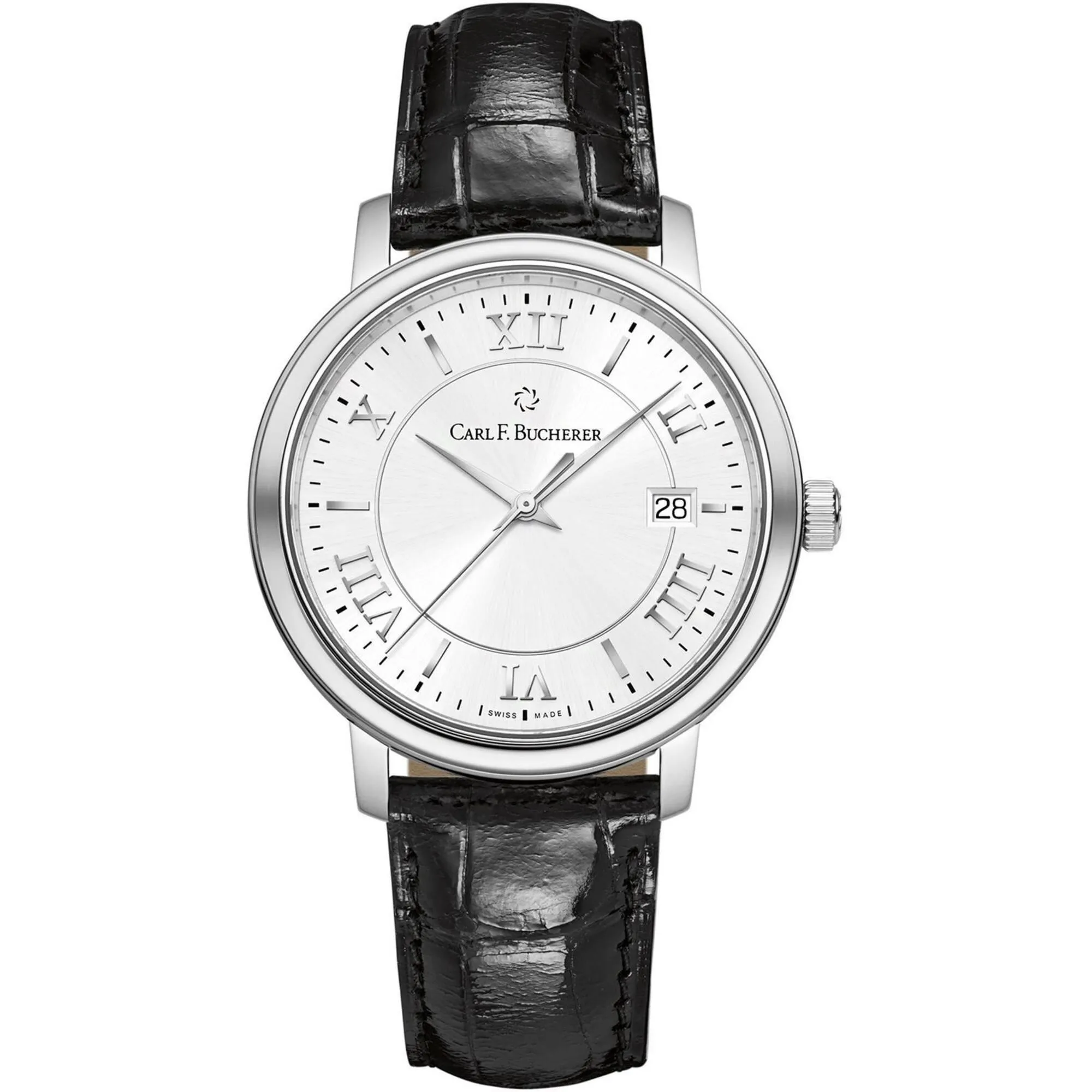 Carl Bucherer Men's Watch - Adamavi Silver Tone Dial Black Strap | 00.10314.08.15.01