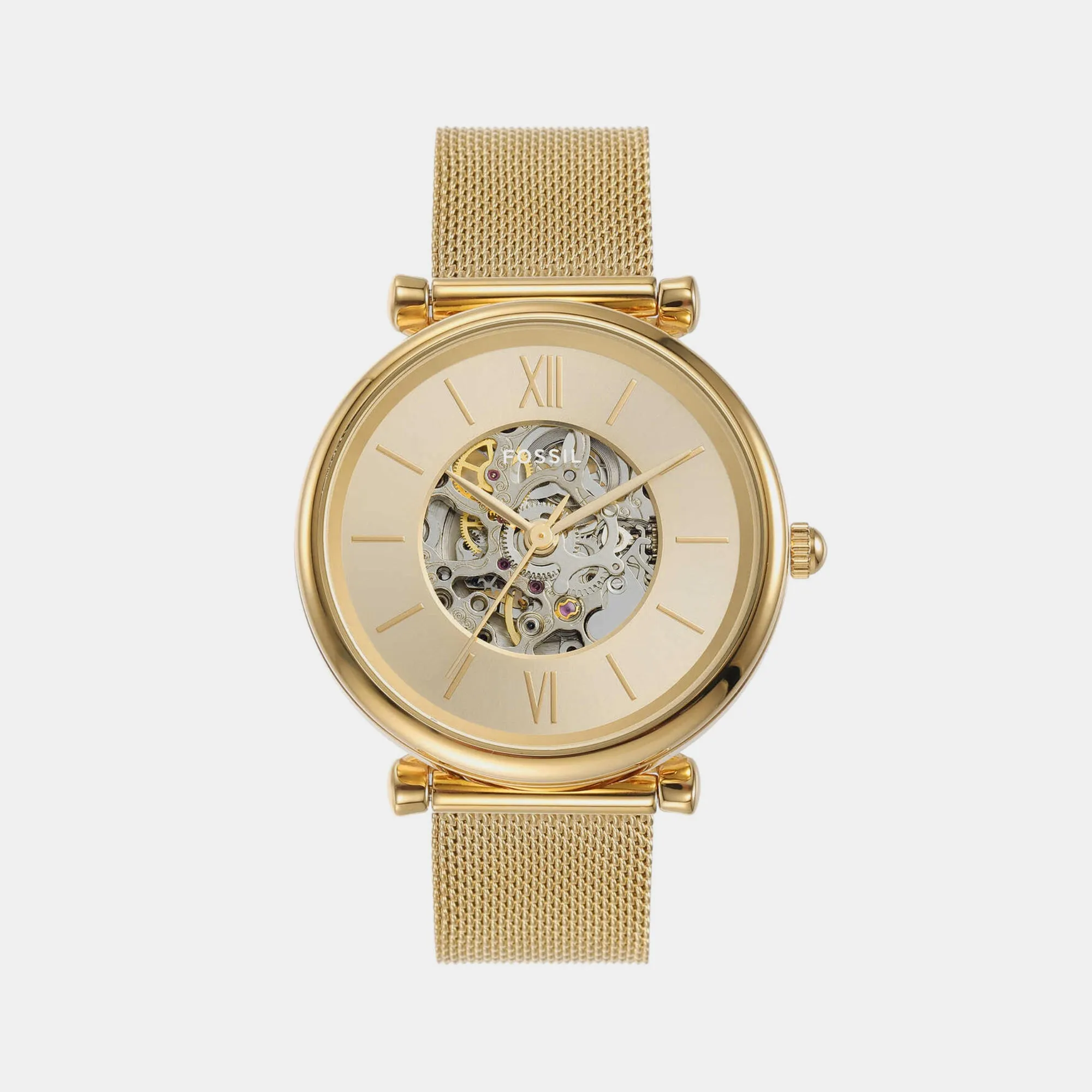 Carlie Women Automatic Gold Dial Analog Stainless Steel Watch ME3250