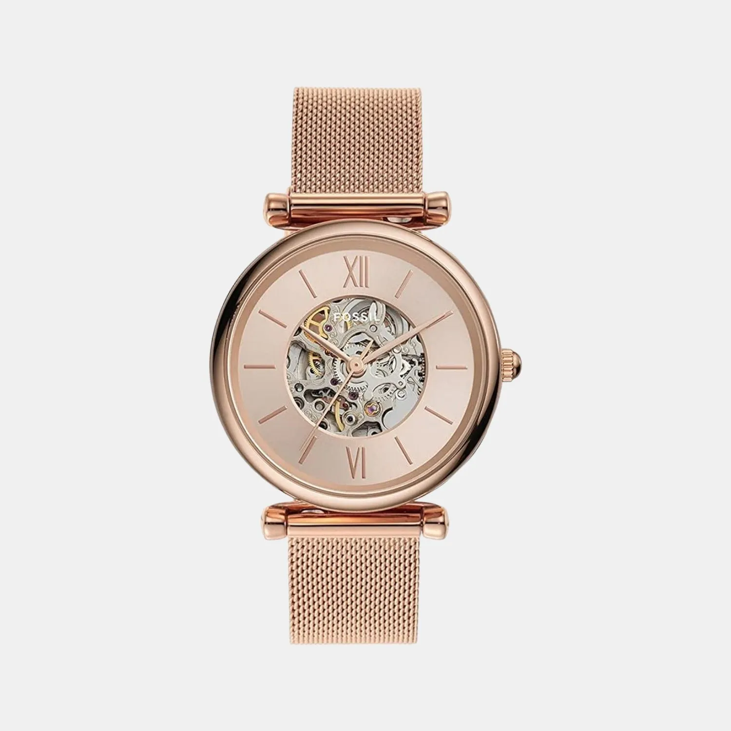 Carlie Women Automatic Rose Gold Dial Analog Stainless Steel Watch ME3175