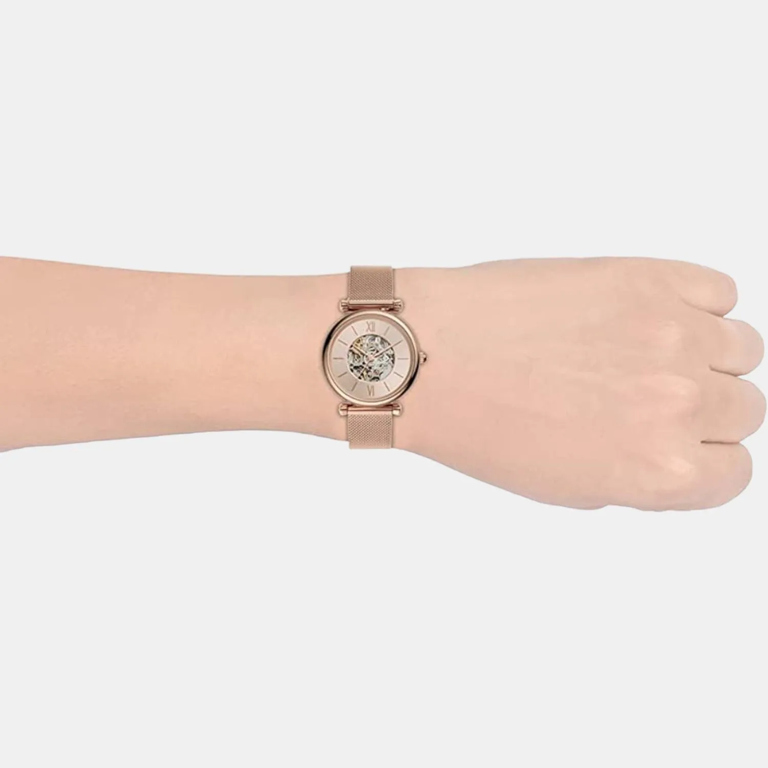 Carlie Women Automatic Rose Gold Dial Analog Stainless Steel Watch ME3175