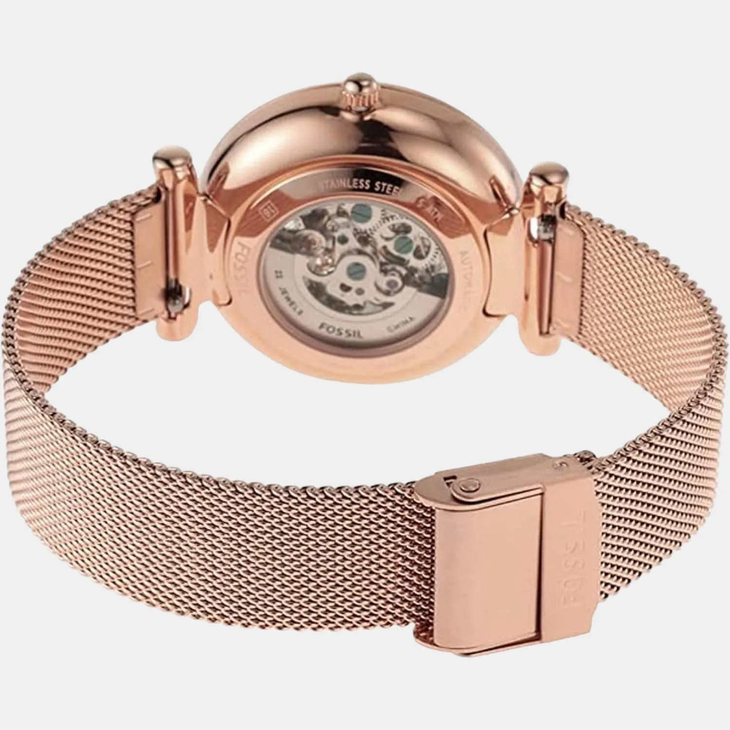 Carlie Women Automatic Rose Gold Dial Analog Stainless Steel Watch ME3175