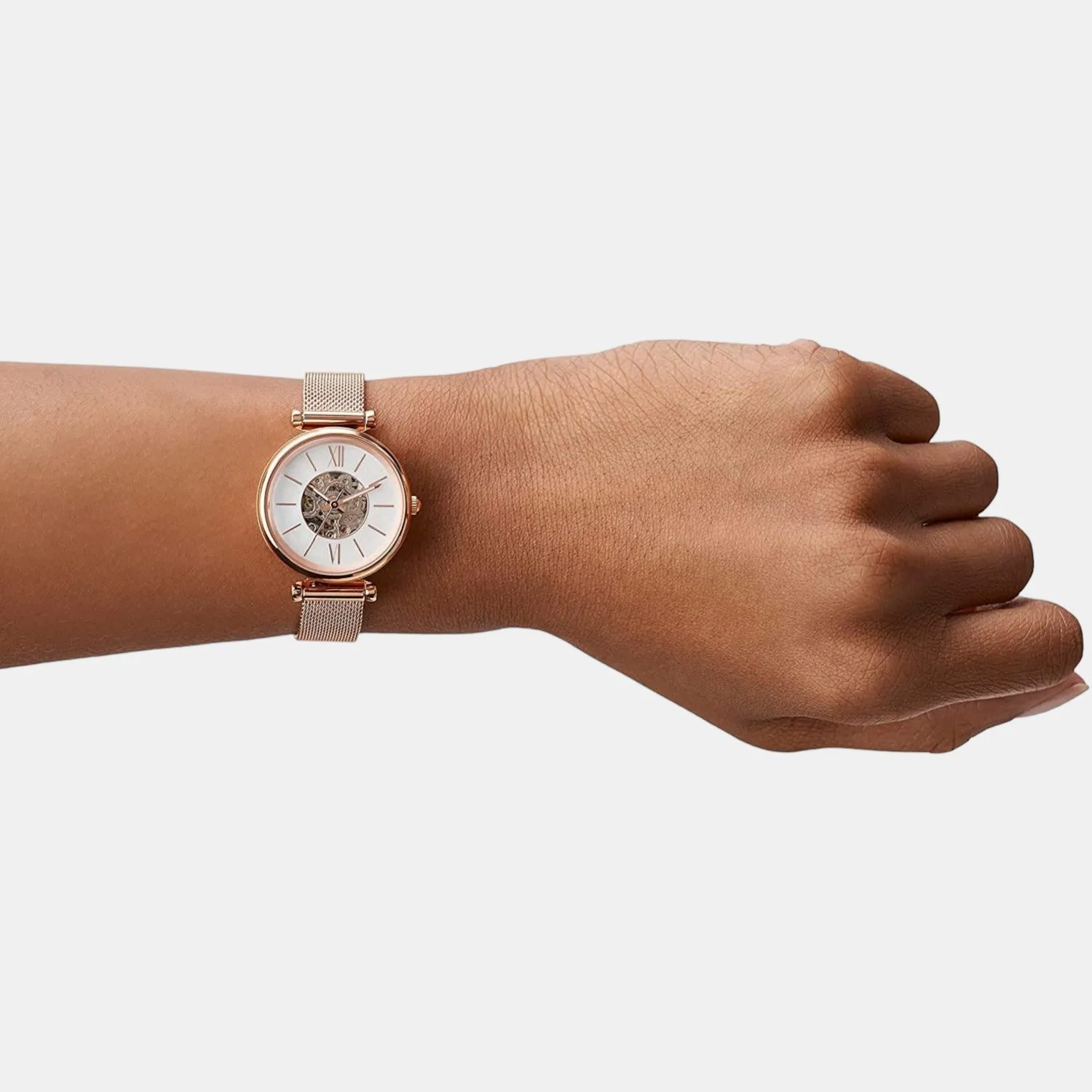 Carlie Women Automatic White Dial Analog Stainless Steel Watch ME3188