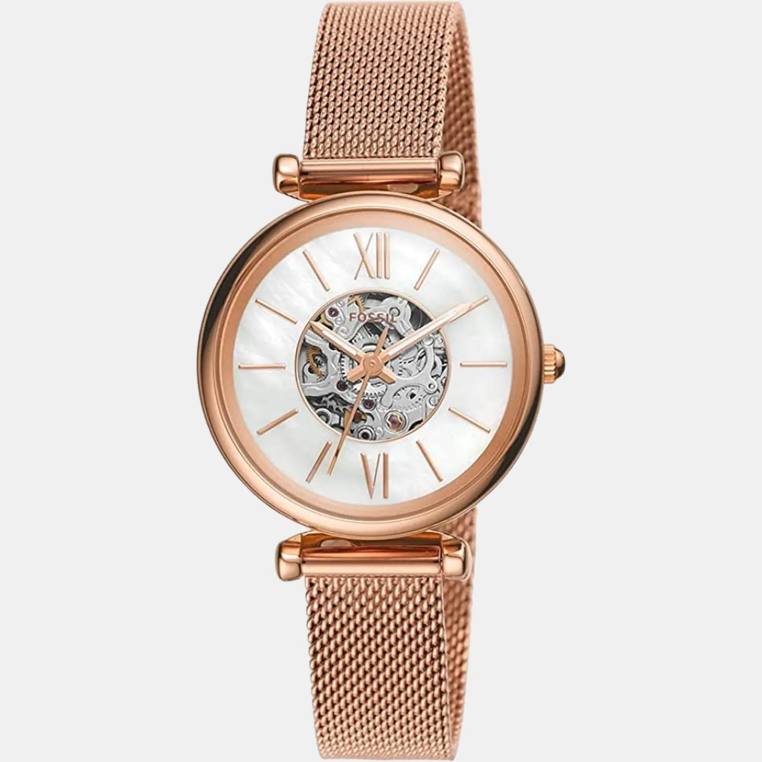 Carlie Women Automatic White Dial Analog Stainless Steel Watch ME3188