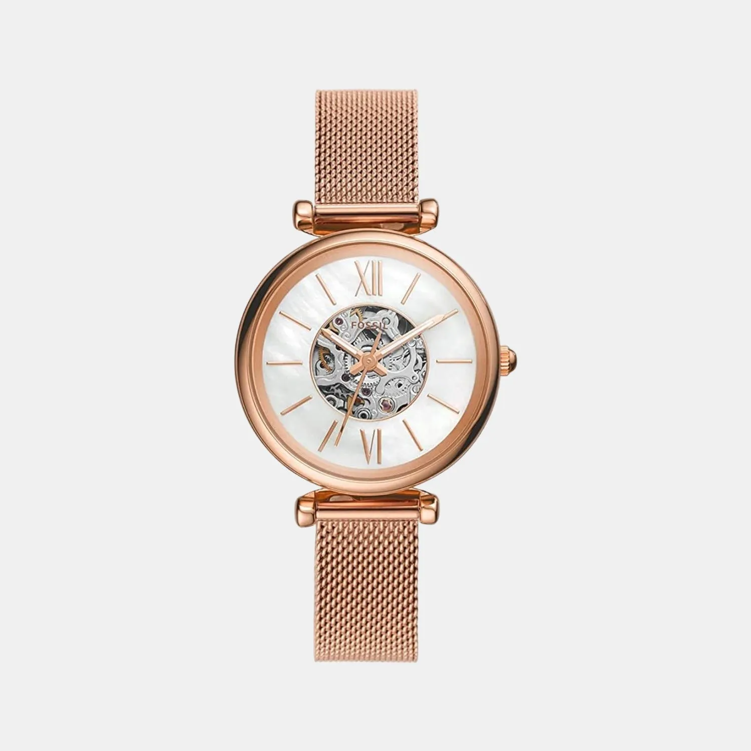 Carlie Women Automatic White Dial Analog Stainless Steel Watch ME3188
