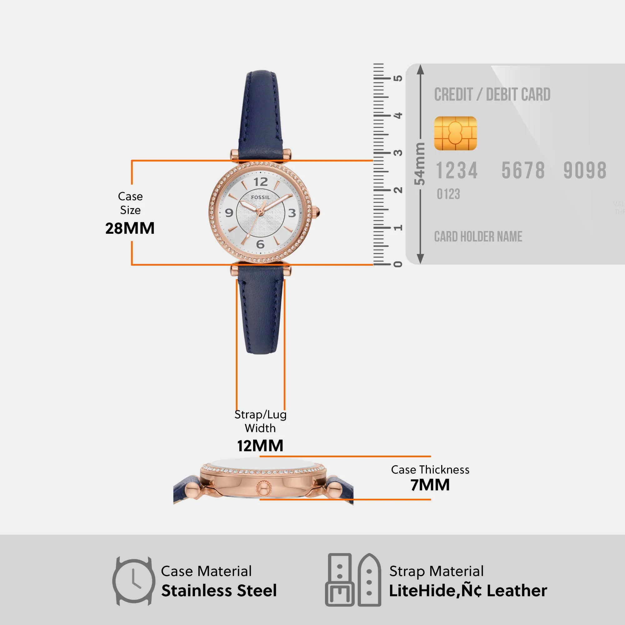 Carlie Women Quartz Silver Dial Analog Leather Watch ES5295
