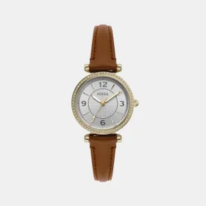 Carlie Women Quartz Silver Dial Analog Leather Watch ES5297
