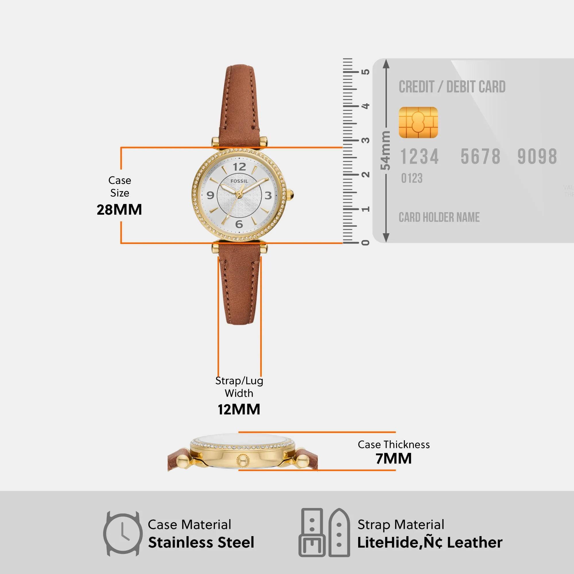Carlie Women Quartz Silver Dial Analog Leather Watch ES5297