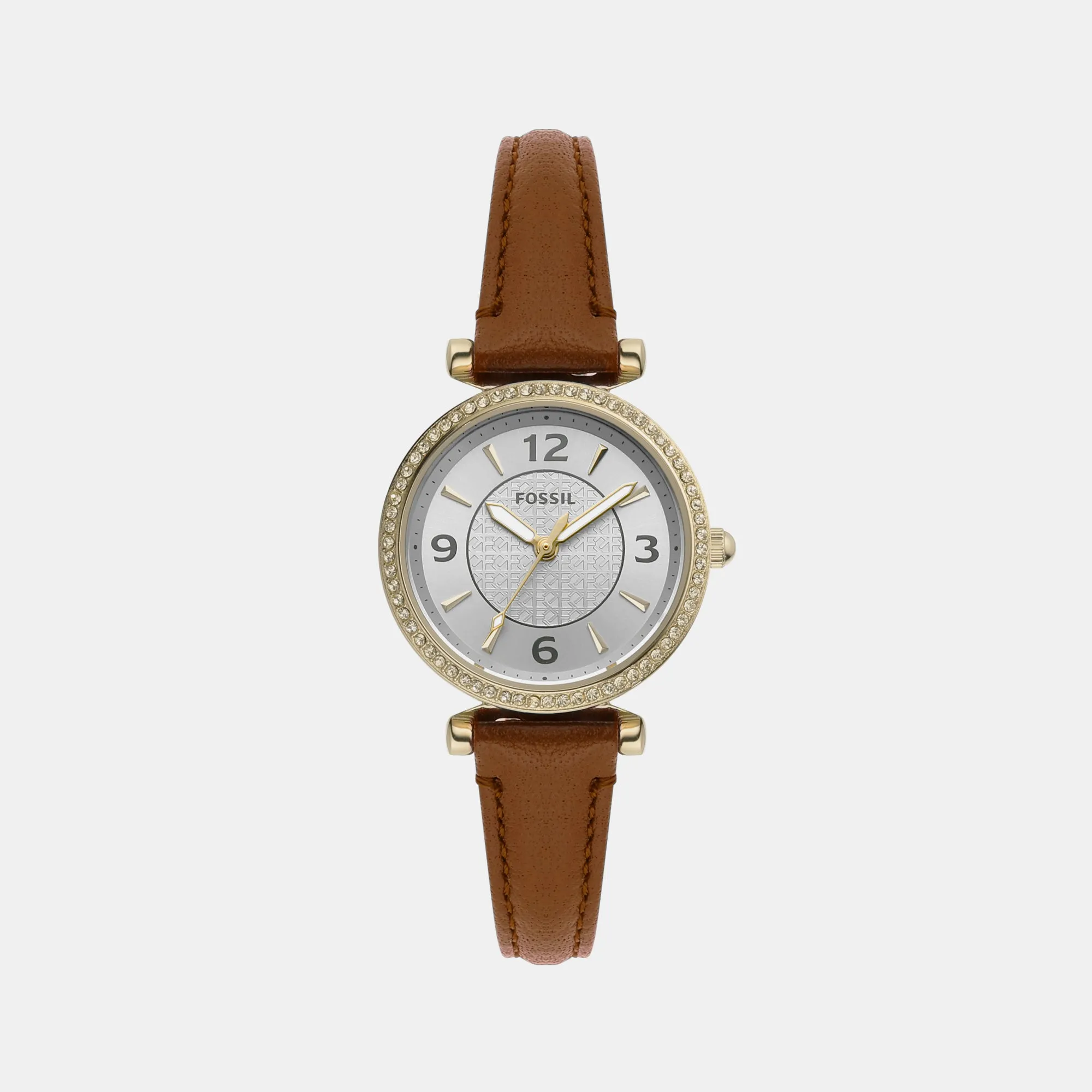 Carlie Women Quartz Silver Dial Analog Leather Watch ES5297