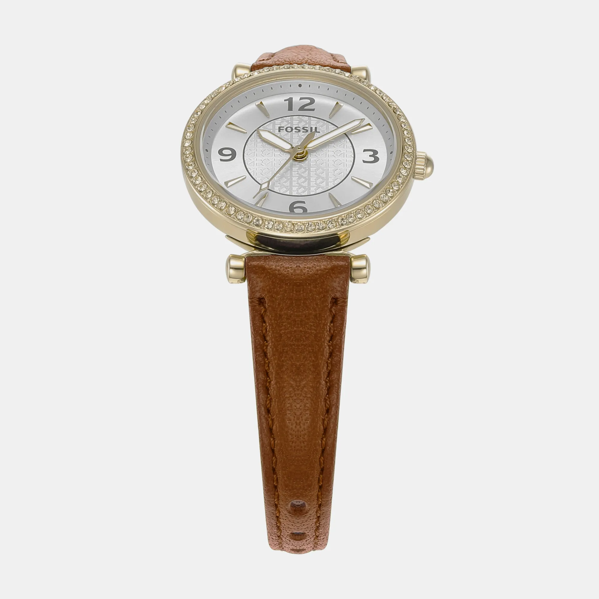 Carlie Women Quartz Silver Dial Analog Leather Watch ES5297