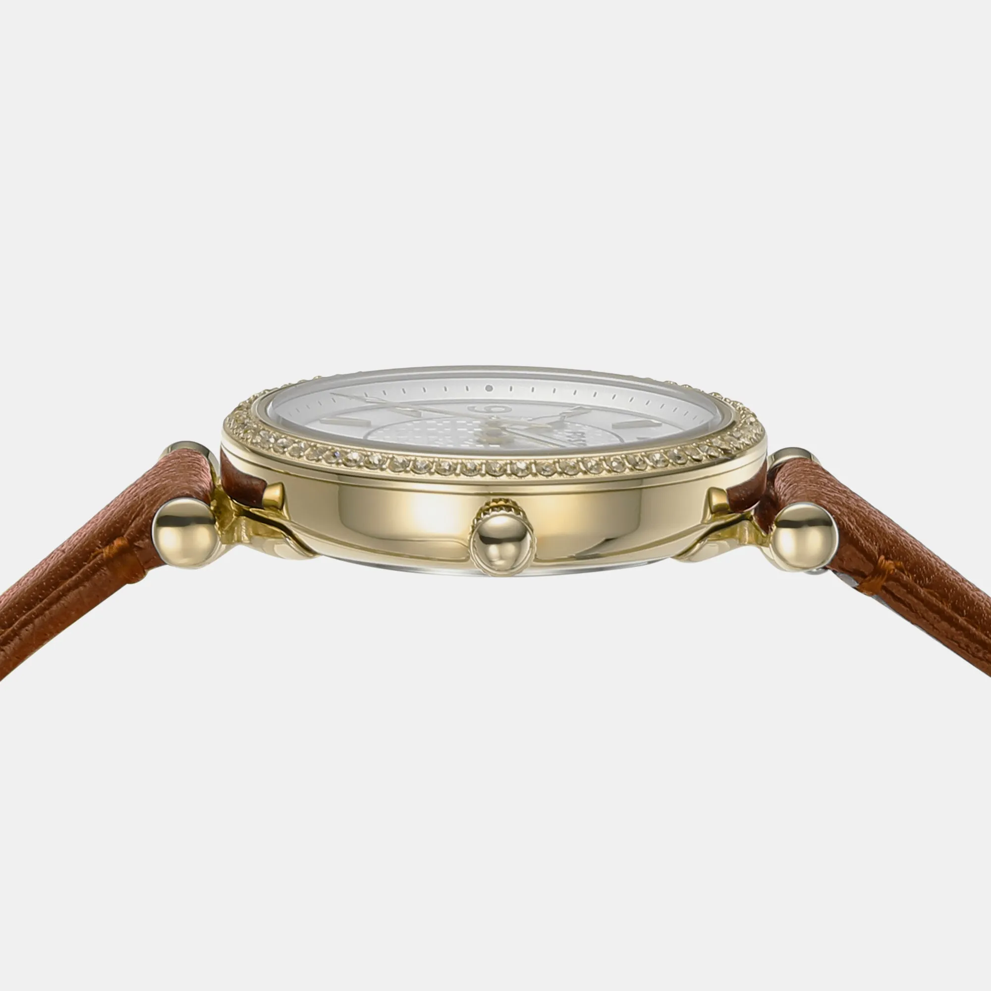 Carlie Women Quartz Silver Dial Analog Leather Watch ES5297