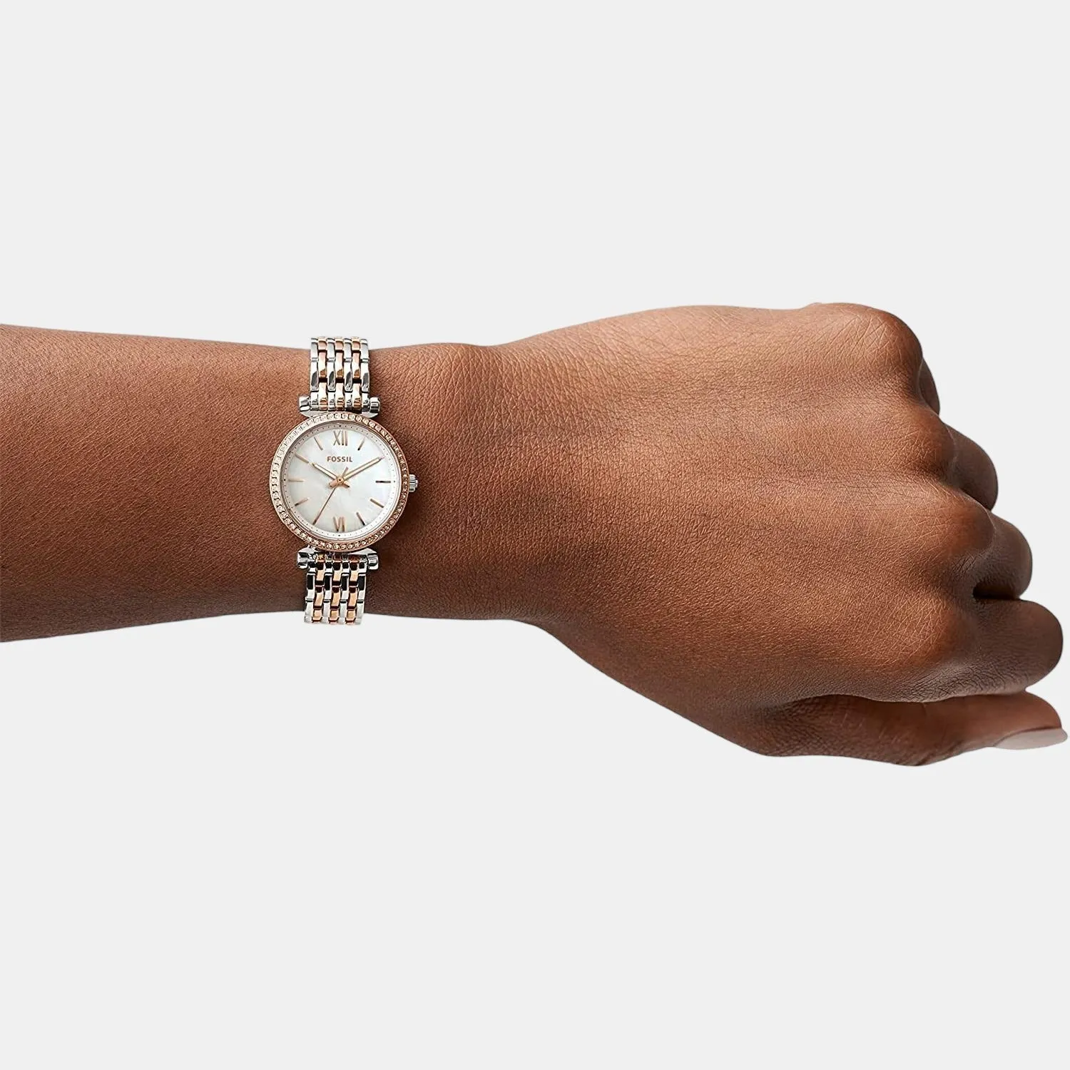 Carlie Women Quartz White Dial Analog Stainless Steel Watch ES4649
