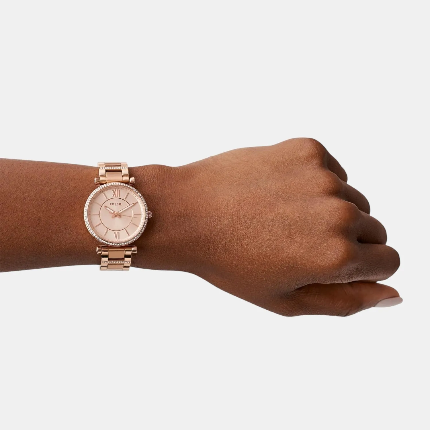 Carlie Women Rose Gold Dial Analog Stainless Steel Watch ES4301