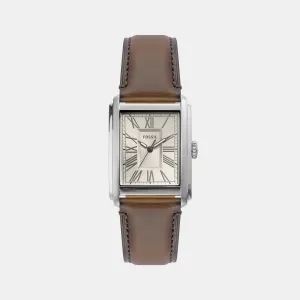 Carraway Men Quartz Cream Dial Analog Leather Watch FS6012