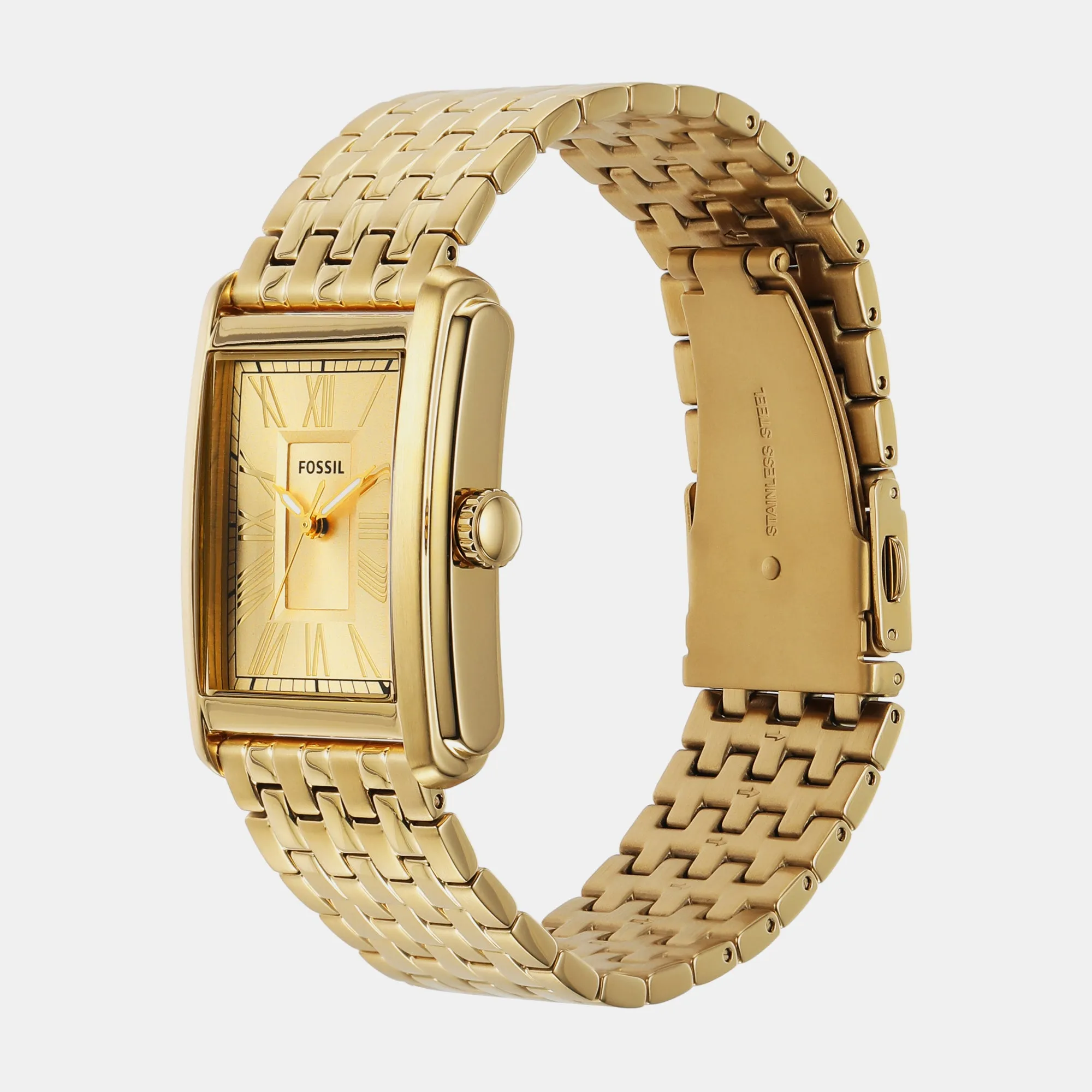 Carraway Men Quartz Gold Dial Analog Stainless Steel Watch FS6009