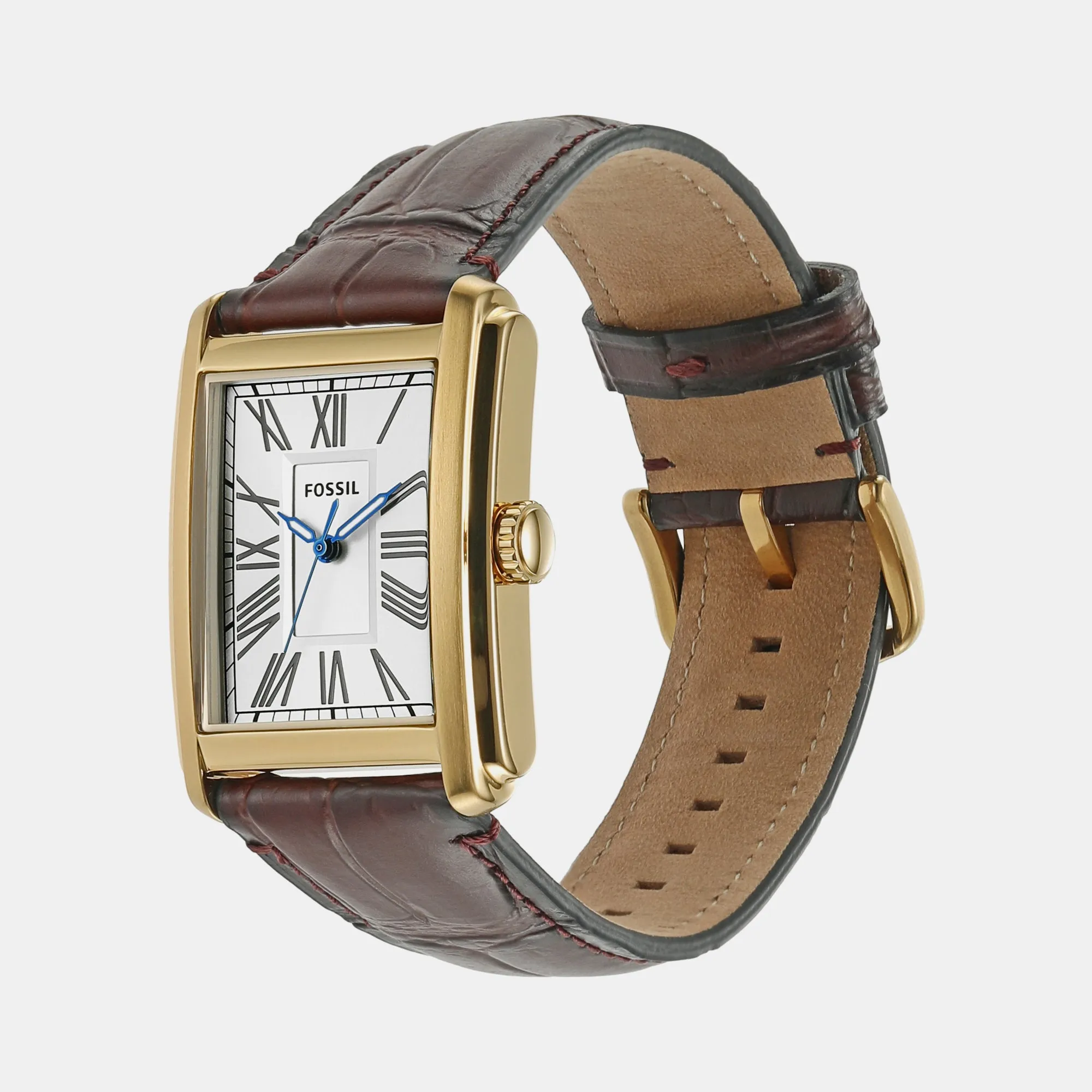 Carraway Men Quartz Silver Dial Analog Leather Watch FS6011