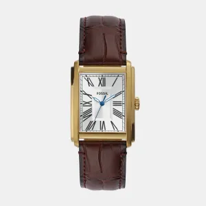 Carraway Men Quartz Silver Dial Analog Leather Watch FS6011